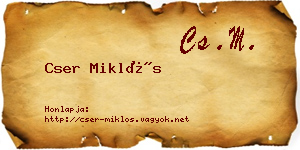 Cser Miklós névjegykártya