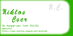 miklos cser business card